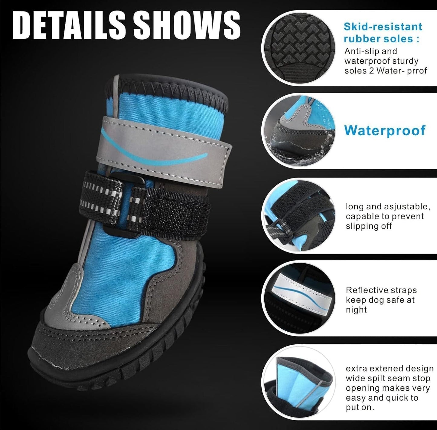 Dog Shoes, Otunrues Dog Shoes , Anti-Slip Dog Boot and Paw Protector XS