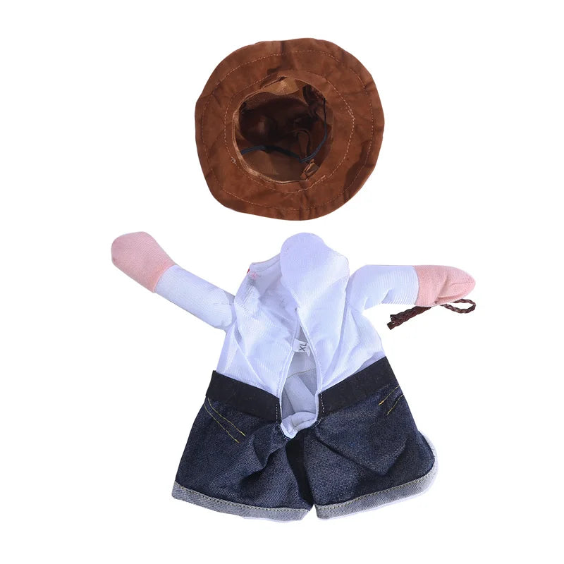 Funny Pet Dog Cat Costume Dog Cowboy Clothes Pet Dog Costumes for Small Dogs Cosplay Cat Accessories