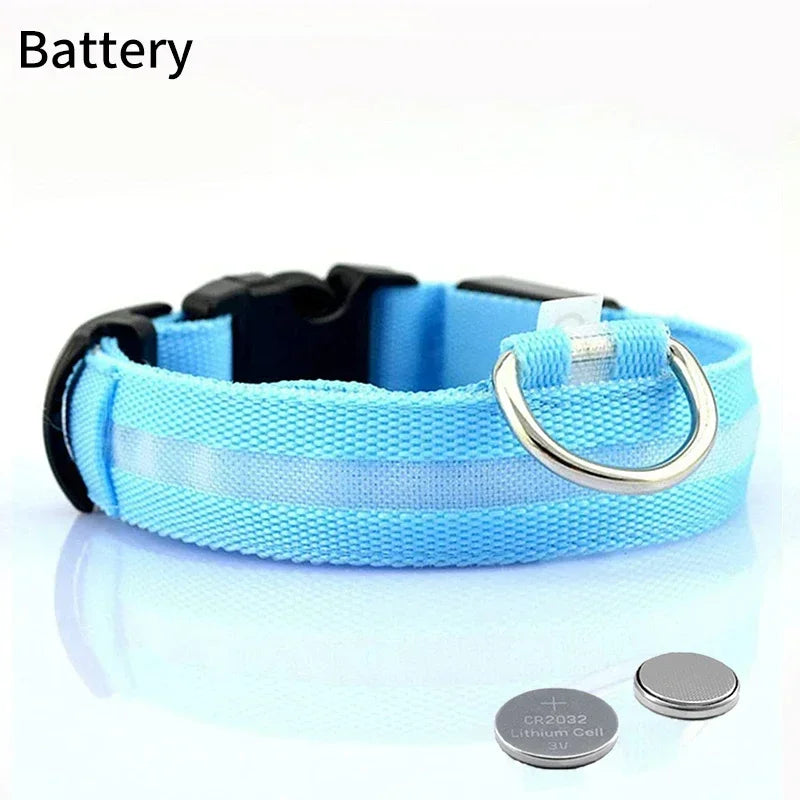 Pet Dog LED Glowing Collar USB Rechargeable Night Light Luminous Flashing Necklace Anti-Lost Outdoor Walking Safety Accesorios