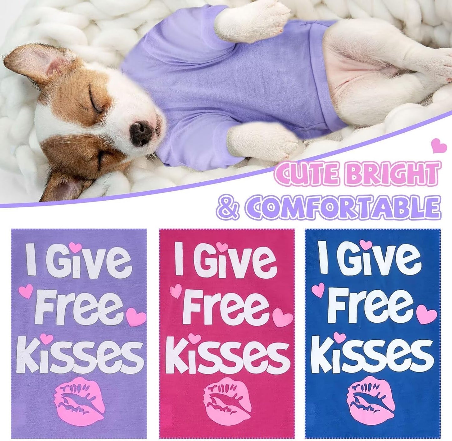 3 Pack Small Dog Shirts Girl Puppy Clothes Cat T Shirt Soft Cotton Short Sleeve Tee Shirts for Small Dogs Girls Chihuahua Yorkie Shih Tzu Pomeranian Thanksgiving Valentines Outfits