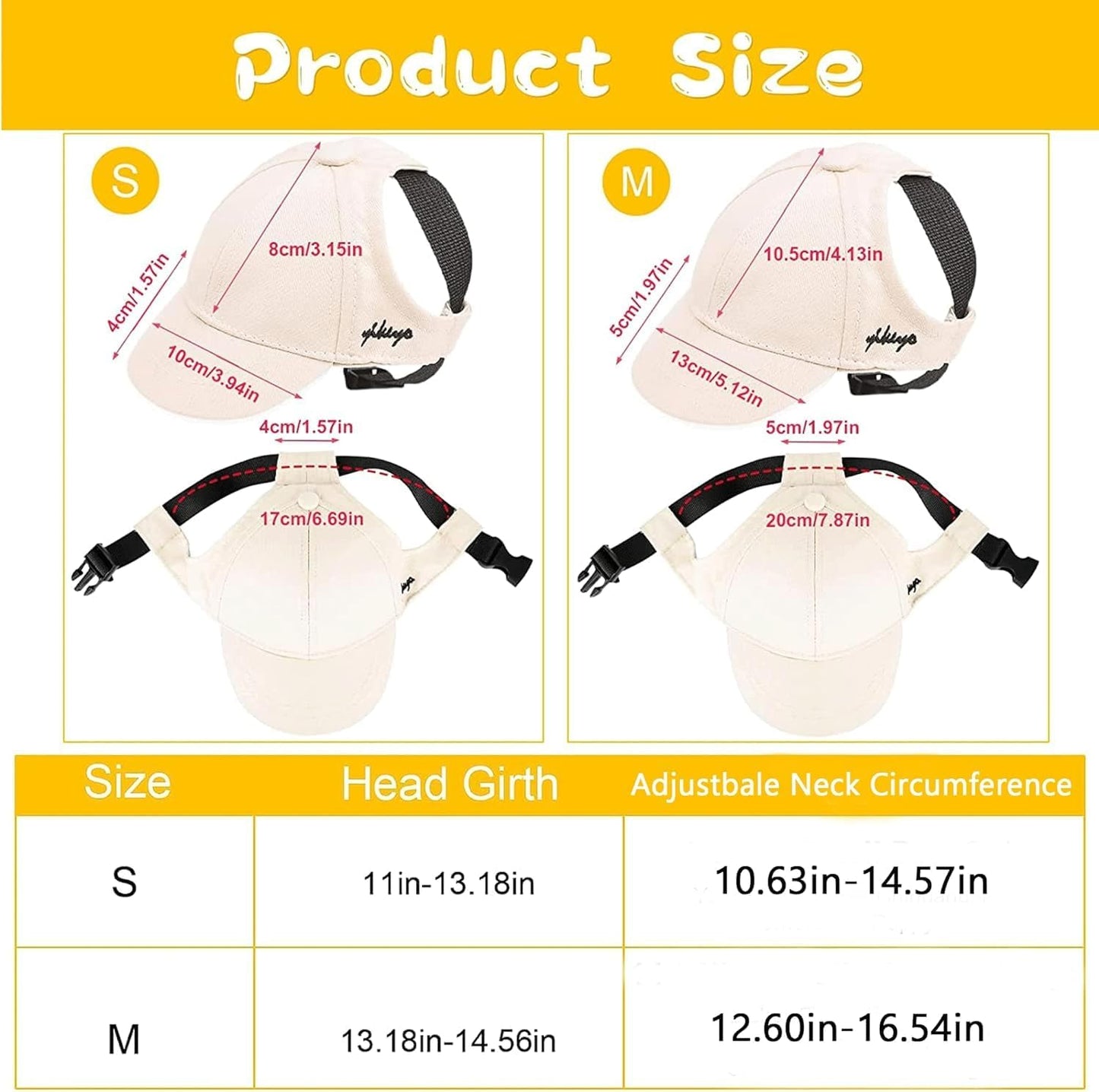Dog Hat Summer Dog Baseball Cap Pet Puppy Visor Hats Sunbonnet Outfit with Ear Holes Doggy Cat Goggles for Small Medium Breed (Beige Hat, Medium)