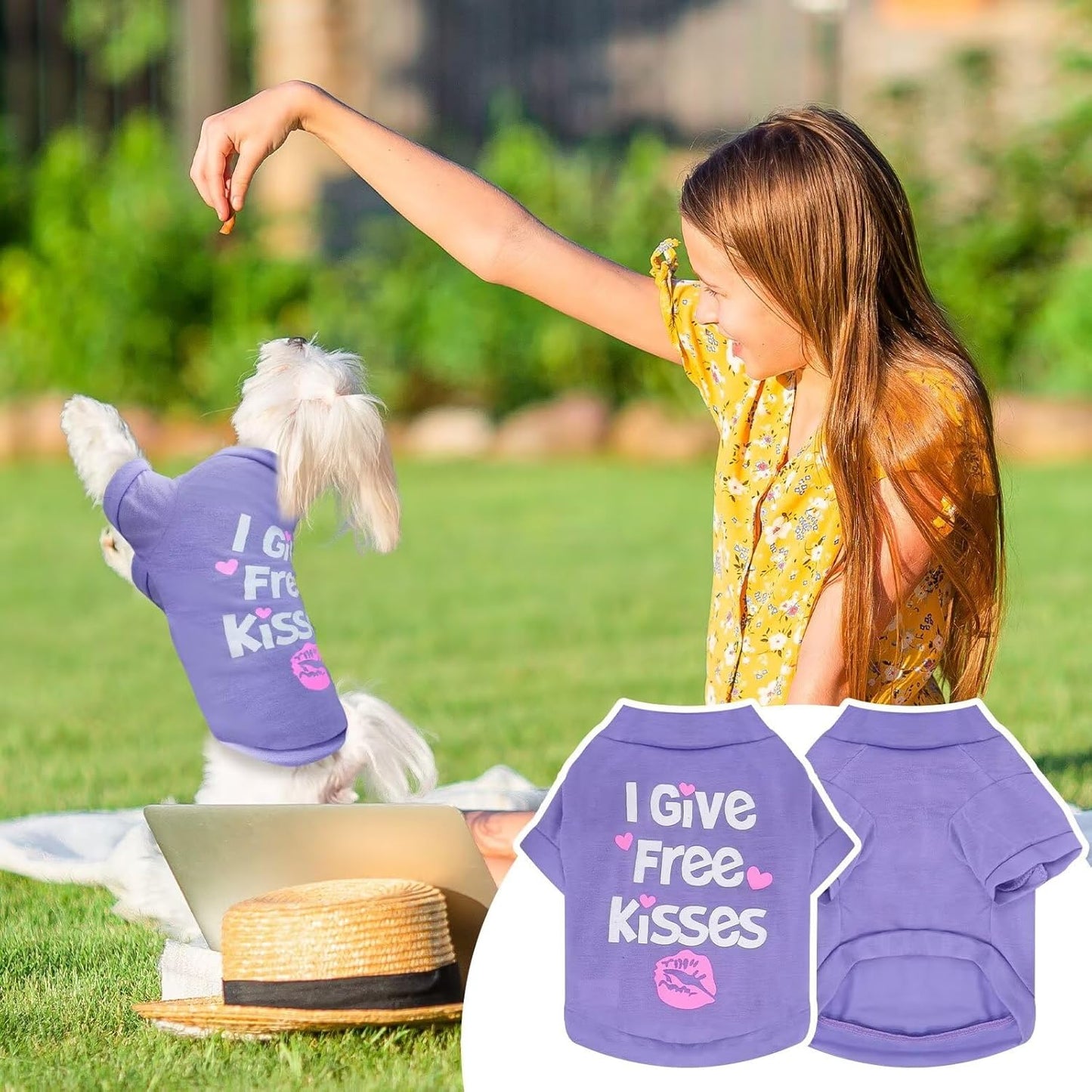 3 Pack Small Dog Shirts Girl Puppy Clothes Cat T Shirt Soft Cotton Short Sleeve Tee Shirts for Small Dogs Girls Chihuahua Yorkie Shih Tzu Pomeranian Thanksgiving Valentines Outfits