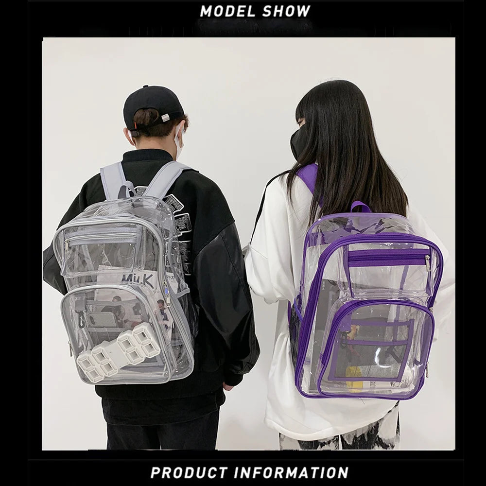 Transparent TPU Backpack for Travel and School - Unique Design for Students and Professionals