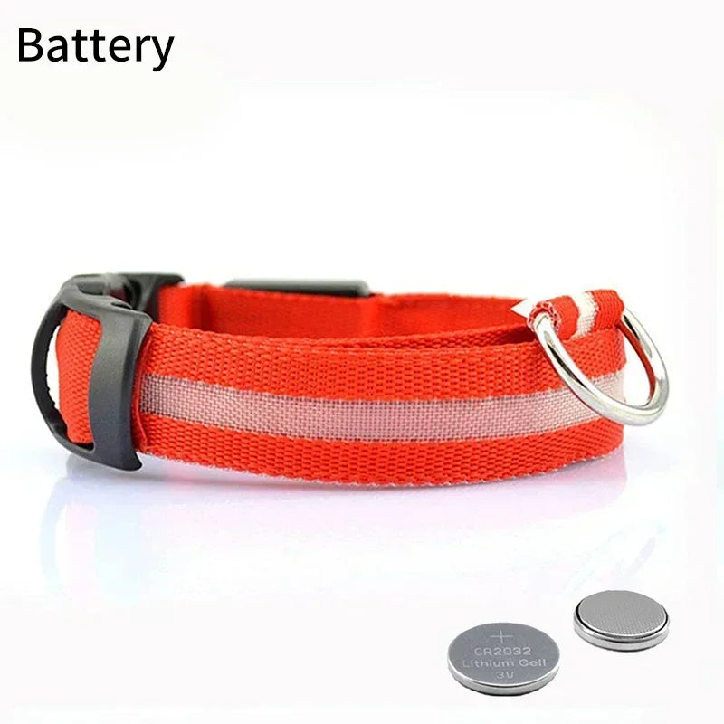 Pet Dog LED Glowing Collar USB Rechargeable Night Light Luminous Flashing Necklace Anti-Lost Outdoor Walking Safety Accesorios