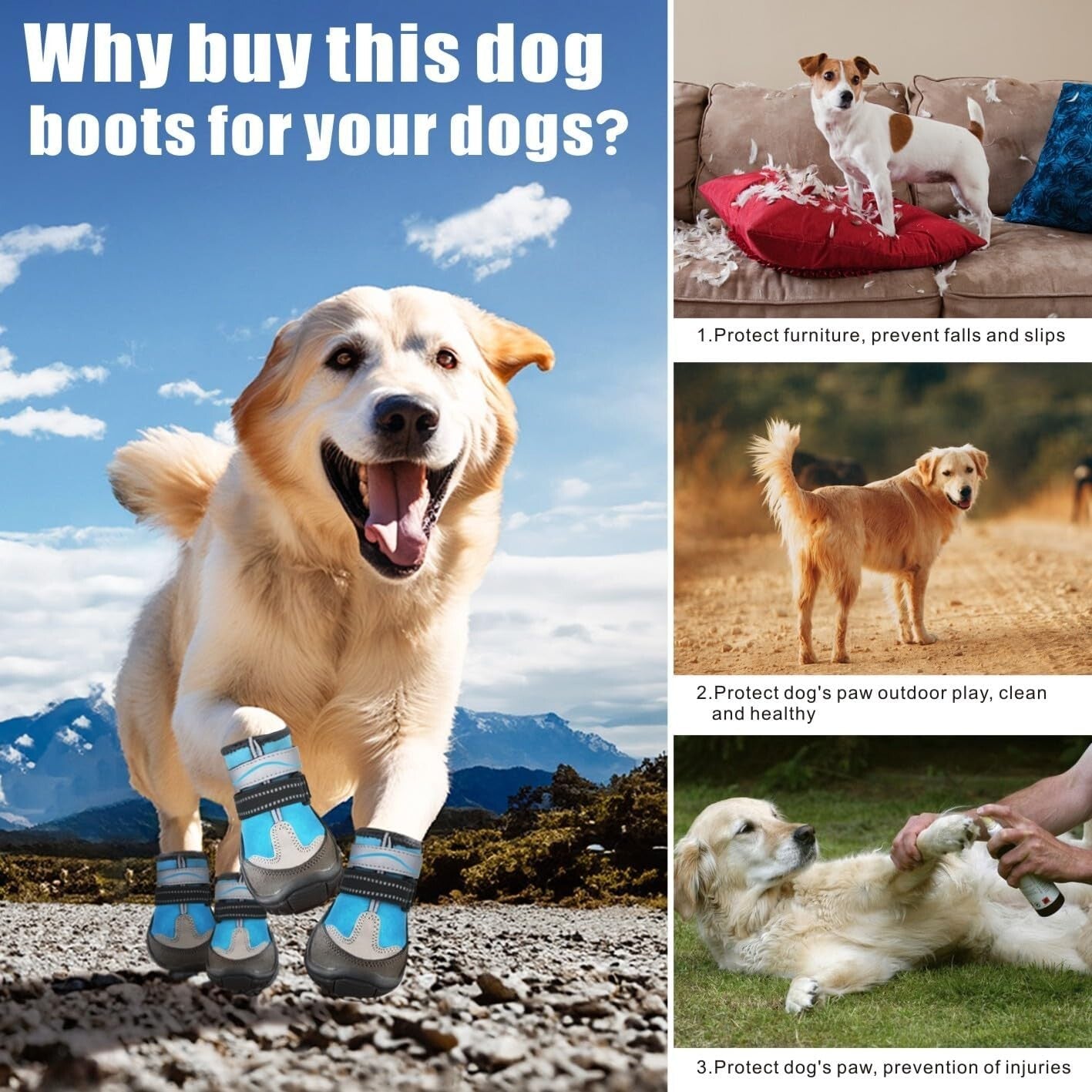 Dog Shoes, Otunrues Dog Shoes , Anti-Slip Dog Boot and Paw Protector XS