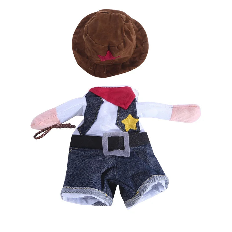 Funny Pet Dog Cat Costume Dog Cowboy Clothes Pet Dog Costumes for Small Dogs Cosplay Cat Accessories