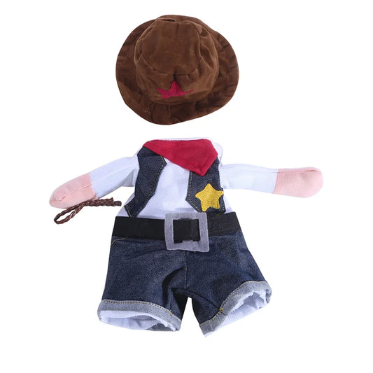 Funny Pet Dog Cat Costume Dog Cowboy Clothes Pet Dog Costumes for Small Dogs Cosplay Cat Accessories