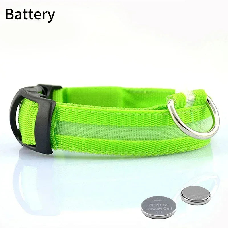 Pet Dog LED Glowing Collar USB Rechargeable Night Light Luminous Flashing Necklace Anti-Lost Outdoor Walking Safety Accesorios