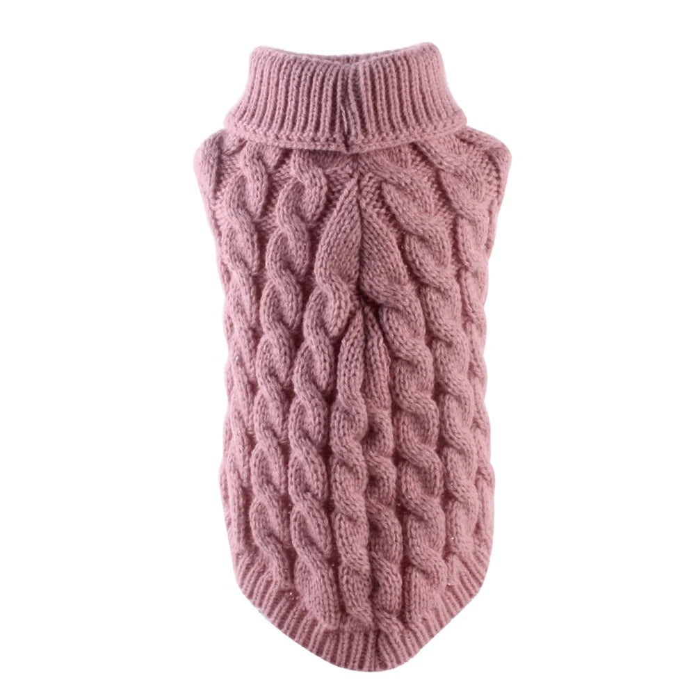 Pet Small Dog Cat Chihuahua Autumn Winter Sweater Knitwear Clothes Blouse Outfit,Skin Pink M