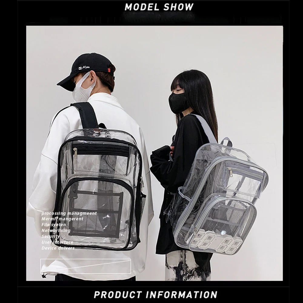 Transparent TPU Backpack for Travel and School - Unique Design for Students and Professionals