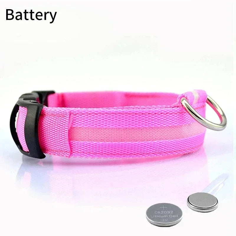Pet Dog LED Glowing Collar USB Rechargeable Night Light Luminous Flashing Necklace Anti-Lost Outdoor Walking Safety Accesorios