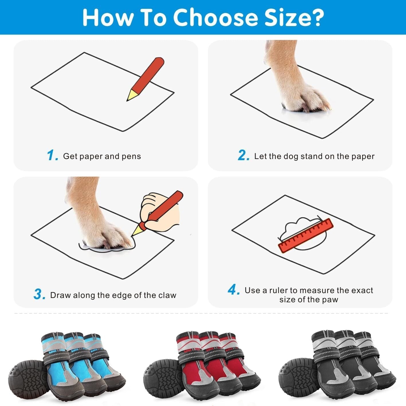 Dog Shoes, Otunrues Dog Shoes , Anti-Slip Dog Boot and Paw Protector XS