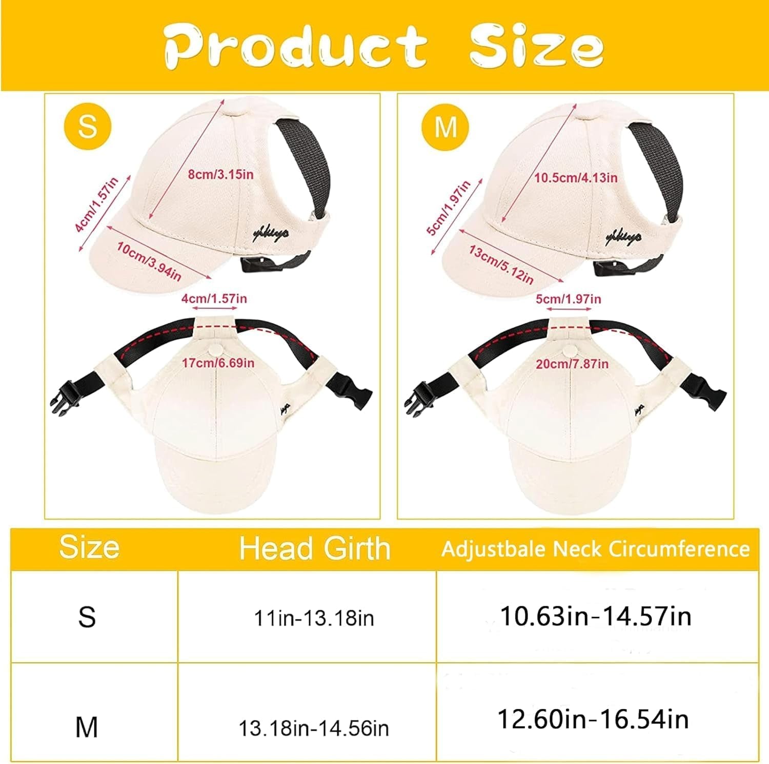 Dog Hat Summer Dog Baseball Cap Pet Puppy Visor Hats Sunbonnet Outfit with Ear Holes Doggy Cat Goggles for Small Medium Breed (Beige Hat, Medium)