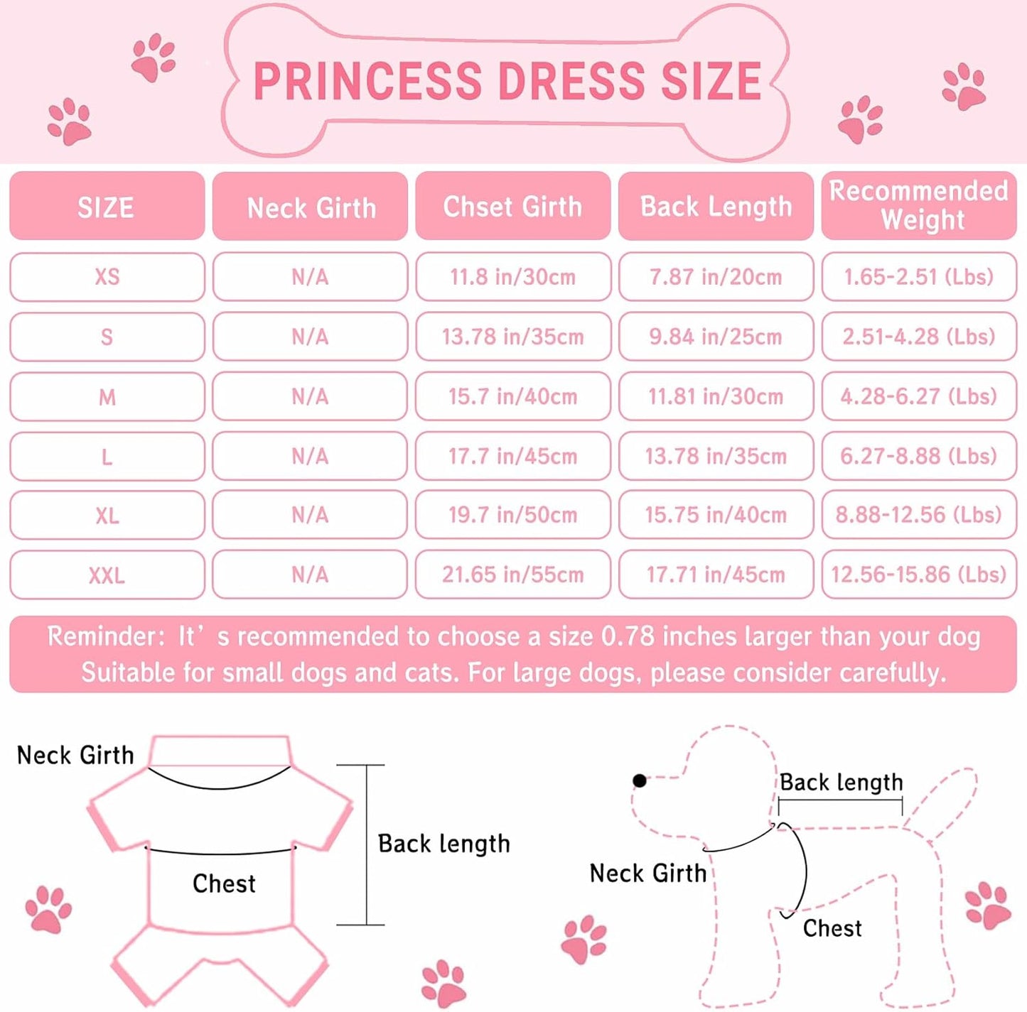 Dog Dresses, Fashion Pet Dog Clothes, Striped Mesh Puppy Dogs Princess Dresses (Pink, Small)