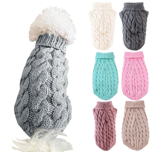 Pet Small Dog Cat Chihuahua Autumn Winter Sweater Knitwear Clothes Blouse Outfit,Skin Pink M