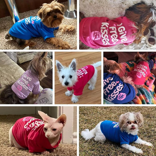 3 Pack Small Dog Shirts Girl Puppy Clothes Cat T Shirt Soft Cotton Short Sleeve Tee Shirts for Small Dogs Girls Chihuahua Yorkie Shih Tzu Pomeranian Thanksgiving Valentines Outfits
